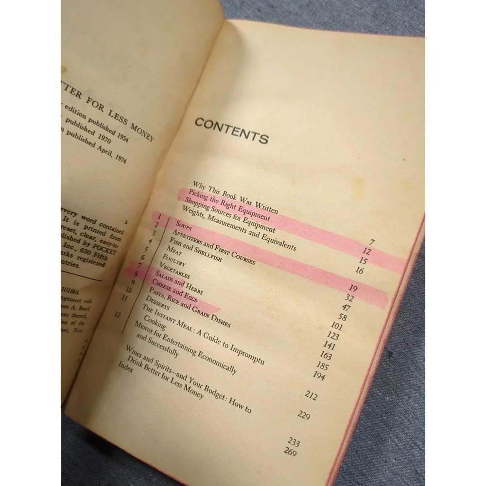 1974 James Beard How To Eat better For Less Money - An Obviously Old PB Cookbook